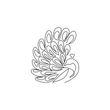 "One Line Peacock Drawing: A Minimalist Approach to Capturing Ornate Elegance"