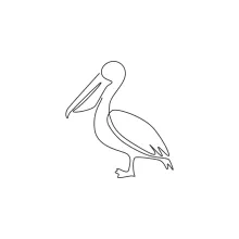 "Minimalist One Line Pelican Drawing: Capturing a Majestic Waterbird in Simple Art"