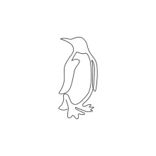 "One Line Penguin Drawing: A Minimalist Study of a Playful and Endearing Bird"