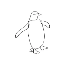 "Minimalist One-Line Penguin Drawing: Capturing Playfulness in Simple Art"