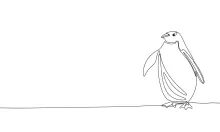 "One-Line Penguin Drawing: A Minimalist Approach to Capturing Playful Charm"