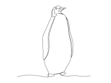 One Line Penguin Drawing: Easy Animal Shape Practice for Beginners