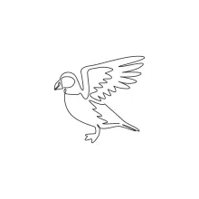 "One Line Puffin Drawing: A Minimalist Study of an Expert Ocean Diver"