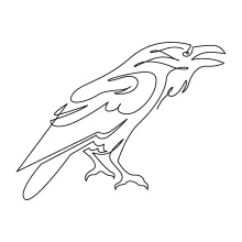 Abstract Raven One Line Drawing: Explore Creative Bird Shapes with Simple Techniques