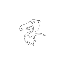 One Line Shoebill Head Drawing: Explore Unique Bird Faces with Simple Lines