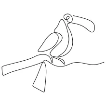 Easy One Line Toucan Drawing: Learn Unique Bird Features Through Simple Art