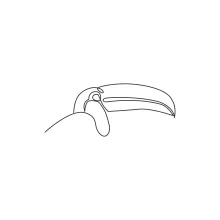 One Line Toucan Head Drawing: Practice Exotic Bird Features in a Fun, Simple Way