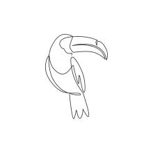 "One Line Toucan Head Drawing: A Minimalist Approach to Capturing Its Iconic Beak"