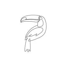 "Minimalist One Line Toucan Drawing: Capturing the Vibrancy of an Iconic Jungle Bird"