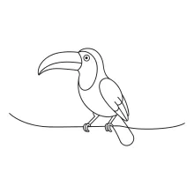 "One Line Toucan Drawing: A Minimalist Approach to Iconic Bird Features"