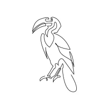 "One Line Abstract Toucan Art: A Minimalist Interpretation of Distinctive Bird Forms"