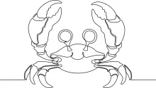 Draw a Crab with Big Claws Using One Line for Fun Shape Exploration