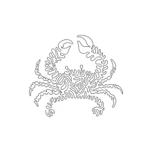 Adorable Big-Clawed Crab One-Line Drawing for Simple and Fun Animal Sketch Practice