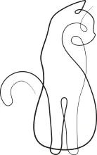 Abstract Cat  Line Drawing – Try Creative Shapes with a Simple Drawing Style