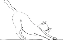  Line Cat Stretching Drawing – Learn to Show Motion with a Simple Drawing Technique