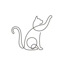 Simple  Line Cat Art – A Great Way to Learn Focus and Line Drawing
