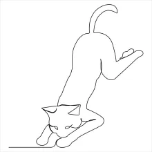 Aesthetic Cat  Line Drawing – Create Beautiful Pet Art with Minimal Effort