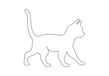 Minimal Cat Drawing with a Single Line for Learning Form and Expression