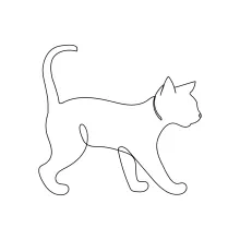  Line Cat Drawing to Practice Simplicity and Observation Skills