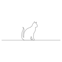 Drawing a Playful Kitten in One Line: Learn Curves and Small Forms Easily