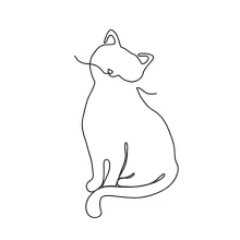 Abstract  Line Cat Drawing to Spark Creativity Through Minimal Shapes