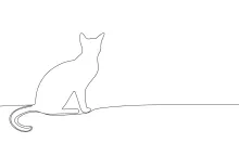 "One Line Drawing of a Sitting Cat: An Easy Way to Depict a Serene Feline"