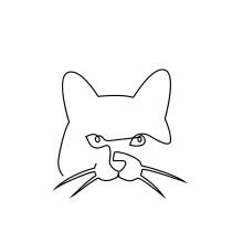 "Single Line Art: Sketching a Cat’s Iconic Shape with Ease"