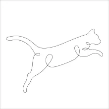 "Continuous Line Drawing: Capturing a Cat’s Form in One Seamless Stroke"