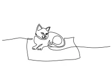"One Line Sleeping Cat Drawing: A Relaxing Way to Create Minimalist Art"