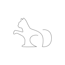 One Line Drawing of a Kitty and Kitten: Practice Simple Shapes and Cute Details