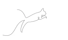 "One Line Cat Jumping Drawing: Capturing Motion with Minimalist Art"
