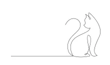 "Minimalist Cat Drawing: Creating a Recognizable Feline Shape in One Stroke"