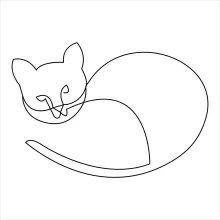 "Single-Line Cat Illustration: A Simple Way to Sketch a Feline’s Elegance"