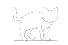 "Simple One Line Cat Portrait: Creating a Front-Facing Feline Sketch"