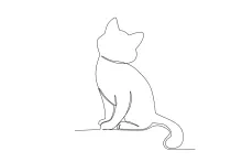 Sitting Kitten One Line Drawing: Learn to Draw Simple Animal Poses Step-by-Step