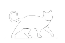 One Line Drawing of Cat Taking Big Steps: Learn Animal Motion the Simple Way
