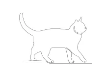 Slow-Walking Cat One Line Drawing: Improve Drawing Patience and Observation Skills