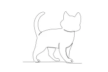Kitten Walking in One Line: Learn Animal Movement with Simple and Fun Art