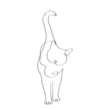 Elegant Cat One Line Drawing: Create Sleek Animal Shapes with Simple Techniques