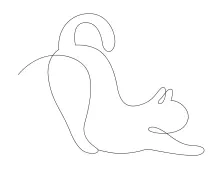 Simple Cat Drawing in One Line: Perfect for Building Line Control and Form Awareness