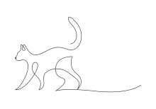  Line Art of a Cat: A Relaxed Way to Learn Drawing Without Pressure