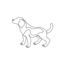 Beagle One Line Drawing: Friendly Dog for Easy Art Lessons