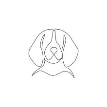 "One Line Beagle Head Drawing: Capturing an Expressive and Loyal Companion with Minimalist Art"