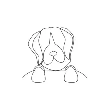 "One Line Beagle Puppy Illustration: Capturing Loyalty and Charm with Minimalist Techniques"