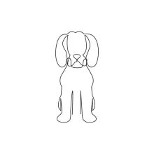 "Minimalist Beagle Puppy Sketch: Expressing Curiosity and Energy with One Line Art"
