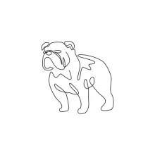 "Minimalist Bulldog Drawing: Depicting Strength and Character with One Line Art"