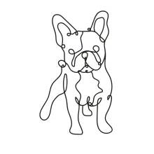 "Minimalist Bulldog Sketch: Capturing Strength and Distinctive Features with One Line Art"