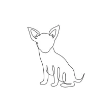 "One Line Funny Chihuahua Drawing: Illustrating Charm and Energy with Minimalist Art"