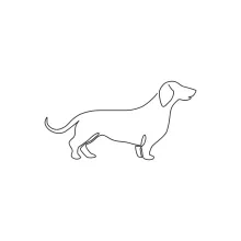 Dachshund One Line Drawing: Long Dog, Simple Lines