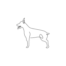 "Continuous Line Doberman Illustration: Capturing Motion and Power with Minimalist Techniques"